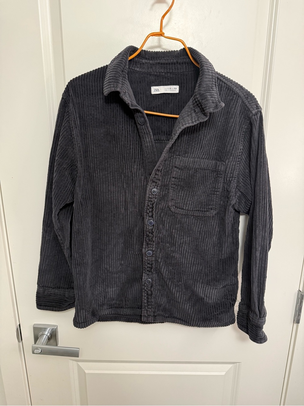 Zara Kids Dark Charcoal Corduroy Shirt Jacket in size 11-12 y.o.